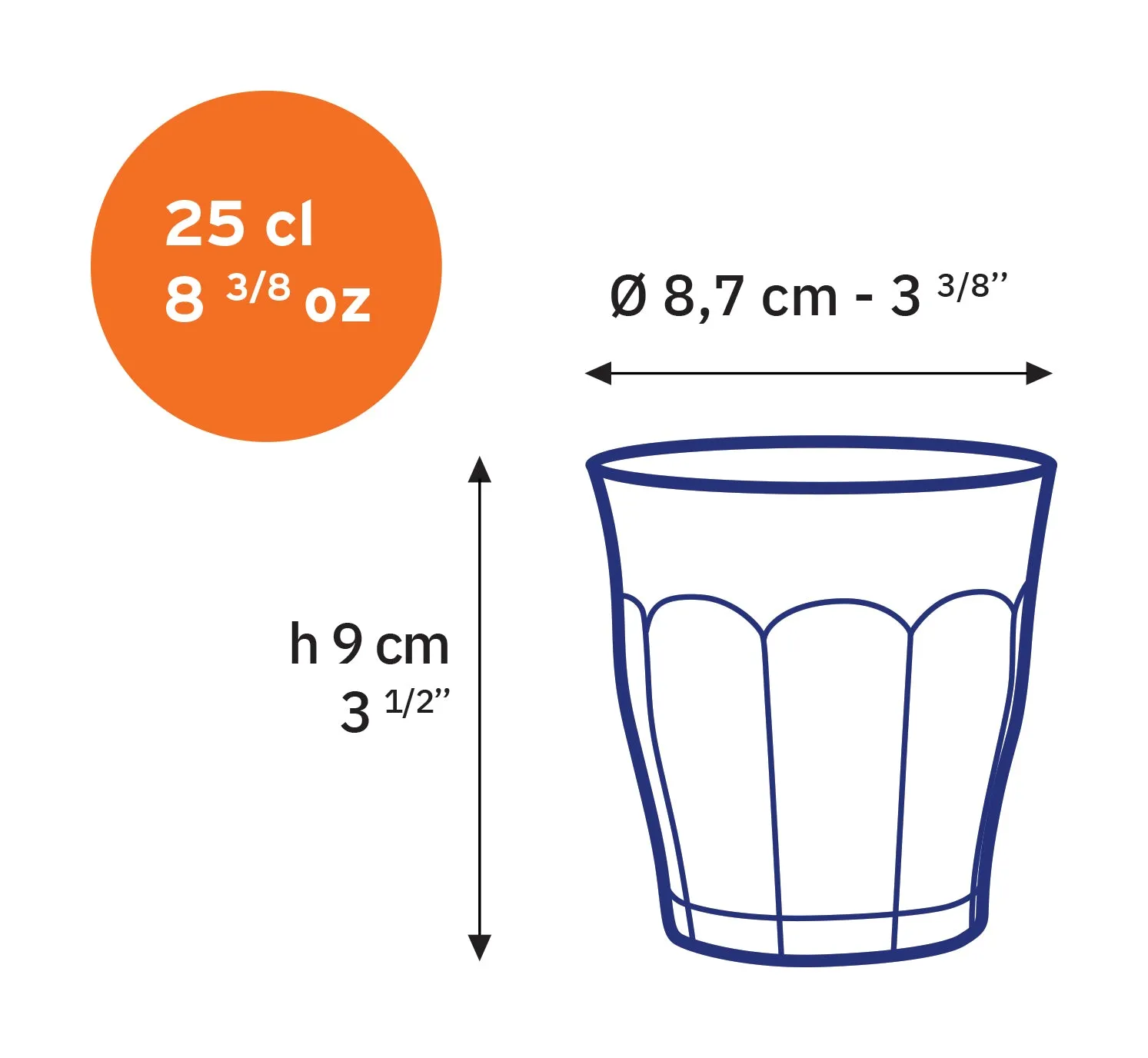 Amber Glass Tumbler - Set of 6