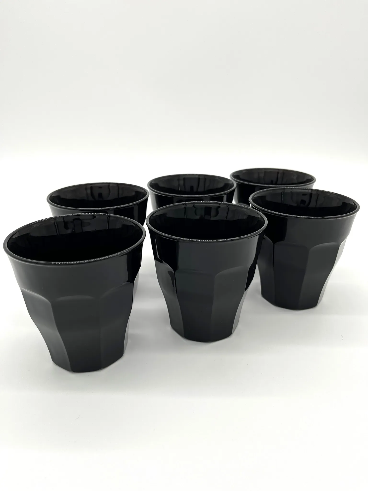 Black Glass Tumbler - Set of 6